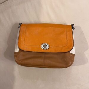 Coach Multicolor Leather Turnlock Flap Crossbody Bag